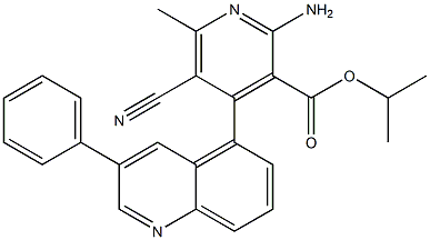 2-AMINO-5-CYANO-6-METHYL-4-(3-PHENYLQUINOLIN-5-YL)-PYRIDINE-3-CARBOXYLIC ACID ISOPROPYL ESTER Struktur