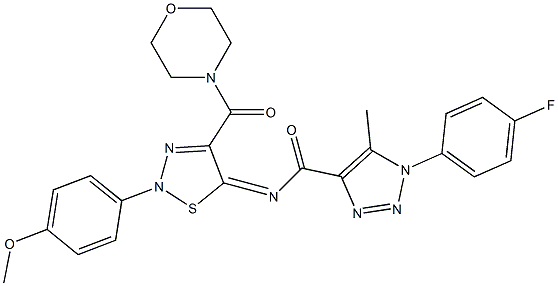 (Z)-1-(4-FLUOROPHENYL)-N-(2-(4-METHOXYPHENYL)-4-(MORPHOLINE-4-CARBONYL)-1,2,3-THIADIAZOL-5(2H)-YLIDENE)-5-METHYL-1H-1,2,3-TRIAZOLE-4-CARBOXAMIDE Struktur