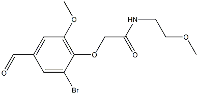 2-(2-BROMO-4-FORMYL-6-METHOXYPHENOXY)-N-(2-METHOXYETHYL)ACETAMIDE Struktur