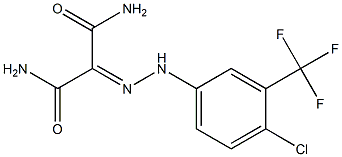 2-{[4-CHLORO-3-(TRIFLUOROMETHYL)PHENYL]HYDRAZONO}MALONAMIDE Struktur