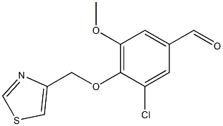 3-CHLORO-5-METHOXY-4-(1,3-THIAZOL-4-YLMETHOXY)BENZALDEHYDE Struktur