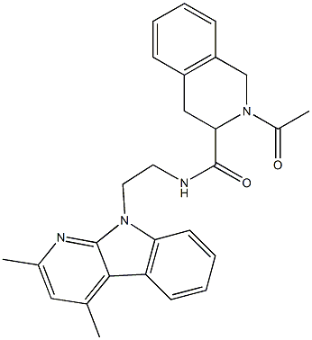 2-ACETYL-N-[2-(2,4-DIMETHYL-9H-PYRIDO[2,3-B]INDOL-9-YL)ETHYL]-1,2,3,4-TETRAHYDRO-3-ISOQUINOLINECARBOXAMIDE Struktur