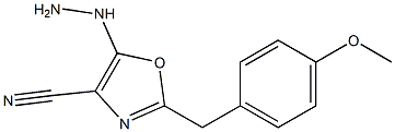 5-HYDRAZINO-2-(4-METHOXYBENZYL)-1,3-OXAZOLE-4-CARBONITRILE Struktur