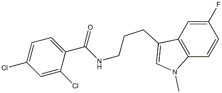 2,4-DICHLORO-N-[3-(5-FLUORO-1-METHYL-1H-INDOL-3-YL)PROPYL]BENZAMIDE Struktur