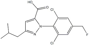 1-[2,6-DICHLORO-4-(FLUOROMETHYL)PHENYL]-3-(2-METHYLPROPYL)-1H-PYRAZOLE-5-CARBOXYLIC ACID Struktur