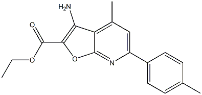 ETHYL 3-AMINO-4-METHYL-6-P-TOLYLFURO[2,3-B]PYRIDINE-2-CARBOXYLATE Struktur