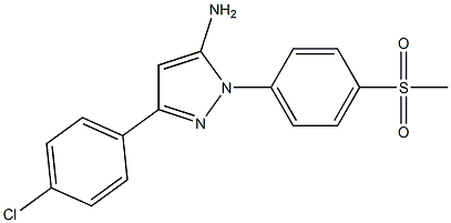 3-(4-CHLOROPHENYL)-1-(4-(METHYLSULFONYL)PHENYL)-1H-PYRAZOL-5-AMINE Struktur