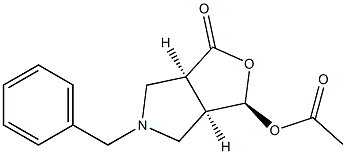 CIS-1(R)-ACETOXY-5-BENZYL-3-OXO-TETRAHYDROFURO[3,4-C]PYRROLE Struktur