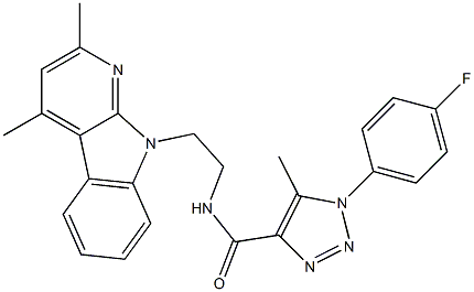 N-[2-(2,4-DIMETHYL-9H-PYRIDO[2,3-B]INDOL-9-YL)ETHYL]-1-(4-FLUOROPHENYL)-5-METHYL-1H-1,2,3-TRIAZOLE-4-CARBOXAMIDE Struktur