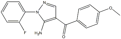 (5-AMINO-1-(2-FLUOROPHENYL)-1H-PYRAZOL-4-YL)(4-METHOXYPHENYL)METHANONE Struktur