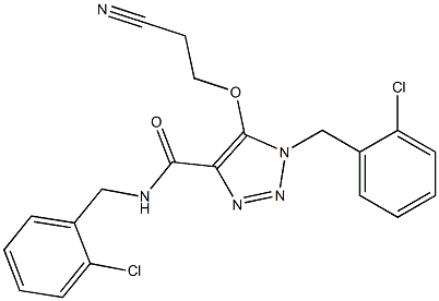 N,1-BIS(2-CHLOROBENZYL)-5-(2-CYANOETHOXY)-1H-1,2,3-TRIAZOLE-4-CARBOXAMIDE Struktur