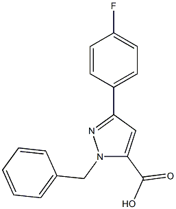 1-BENZYL-3-(4-FLUOROPHENYL)-1H-PYRAZOLE-5-CARBOXYLIC ACID Struktur