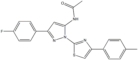 N-{3-(4-FLUOROPHENYL)-1-[4-(4-METHYLPHENYL)-1,3-THIAZOL-2-YL]-1H-PYRAZOL-5-YL}ACETAMIDE Struktur