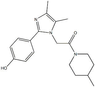 2-[2-(4-HYDROXY-PHENYL)-4,5-DIMETHYL-IMIDAZOL-1-YL]-1-(4-METHYL-PIPERIDIN-1-YL)-ETHANONE Struktur