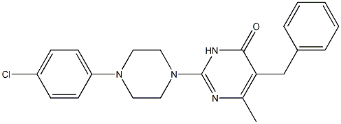 5-BENZYL-2-[4-(4-CHLOROPHENYL)-1-PIPERAZINYL]-6-METHYL-4(3H)-PYRIMIDINONE Struktur