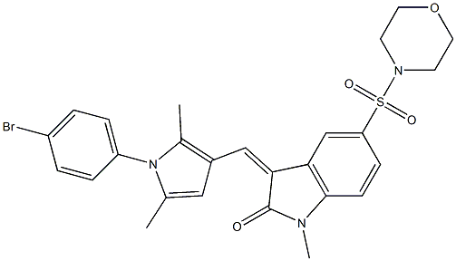 (Z)-3-((1-(4-BROMOPHENYL)-2,5-DIMETHYL-1H-PYRROL-3-YL)METHYLENE)-1-METHYL-5-(MORPHOLINOSULFONYL)INDOLIN-2-ONE Struktur