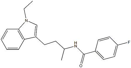 N-[3-(1-ETHYL-1H-INDOL-3-YL)-1-METHYLPROPYL]-4-FLUOROBENZAMIDE Struktur