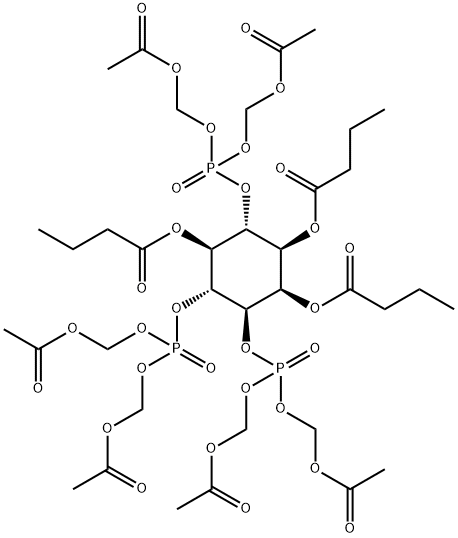 1,2,5-TRI-O-BUTYRYL-MYO-INOSITOL 3,4,6-TRISPHOSPHATE-HEXAKIS(ACETOXYMETHYL) ESTER Struktur