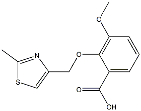 3-METHOXY-2-[(2-METHYL-1,3-THIAZOL-4-YL)METHOXY]BENZOIC ACID Struktur