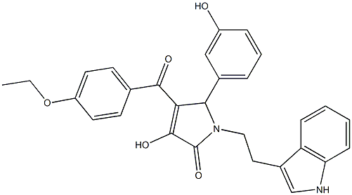 4-(4-ETHOXYBENZOYL)-3-HYDROXY-5-(3-HYDROXYPHENYL)-1-[2-(1H-INDOL-3-YL)ETHYL]-1,5-DIHYDRO-2H-PYRROL-2-ONE Struktur