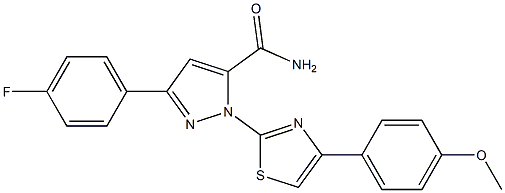 3-(4-FLUOROPHENYL)-1-[4-(4-METHOXYPHENYL)-1,3-THIAZOL-2-YL]-1H-PYRAZOL-5-YLFORMAMIDE Struktur