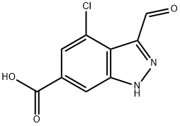 4-CHLORO-6-CARBOXYLIC ACID-3-(1H)INDAZOLE CARBOXALDEHYDE Struktur