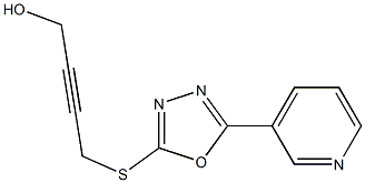 4-[(5-PYRIDIN-3-YL-1,3,4-OXADIAZOL-2-YL)THIO]BUT-2-YN-1-OL Struktur