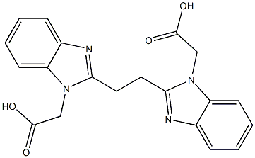 (2-(2-[1-(CARBOXYMETHYL)-1H-BENZIMIDAZOL-2-YL]ETHYL)-1H-BENZIMIDAZOL-1-YL)ACETIC ACID Struktur