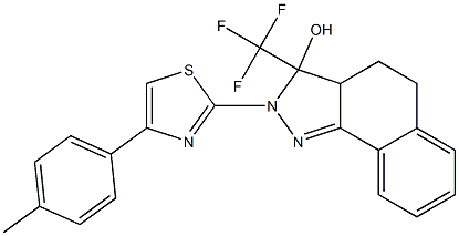 2-[4-(4-METHYLPHENYL)-1,3-THIAZOL-2-YL]-3-(TRIFLUOROMETHYL)-3,3A,4,5-TETRAHYDRO-2H-BENZO[G]INDAZOL-3-OL Struktur