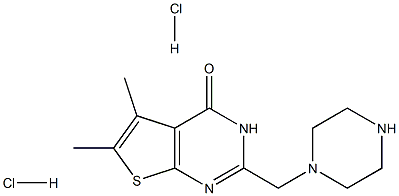 5,6-DIMETHYL-2-(PIPERAZIN-1-YLMETHYL)THIENO[2,3-D]PYRIMIDIN-4(3H)-ONE DIHYDROCHLORIDE Struktur