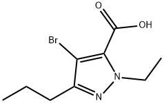 4-BROMO-1-ETHYL-3-PROPYL-1H-PYRAZOLE-5-CARBOXYLIC ACID Struktur