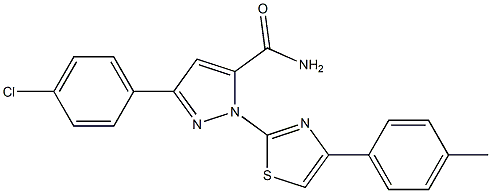 3-(4-CHLOROPHENYL)-1-[4-(4-METHYLPHENYL)-1,3-THIAZOL-2-YL]-1H-PYRAZOL-5-YLFORMAMIDE Struktur