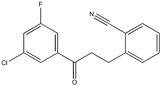 3'-CHLORO-3-(2-CYANOPHENYL)-5'-FLUOROPROPIOPHENONE Struktur