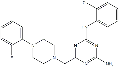 N-(2-CHLOROPHENYL)-6-{[4-(2-FLUOROPHENYL)PIPERAZIN-1-YL]METHYL}-1,3,5-TRIAZINE-2,4-DIAMINE Struktur