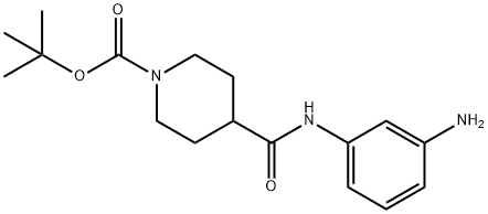 4-(3-AMINO-PHENYLCARBAMOYL)-PIPERIDINE-1-CARBOXYLIC ACID TERT-BUTYL ESTER Struktur