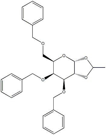 3,4,6-TRI-O-BENZYL-1,2-O-(ETHYLIDENE) ALPHA-D-GALACTOSE Struktur