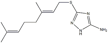 3-([(2E)-3,7-DIMETHYLOCTA-2,6-DIENYL]THIO)-1H-1,2,4-TRIAZOL-5-AMINE Struktur