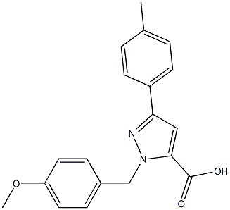 1-(4-METHOXYBENZYL)-3-P-TOLYL-1H-PYRAZOLE-5-CARBOXYLIC ACID Struktur