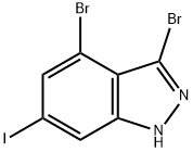 3,4-DIBROMO-6-IODO (1H)INDAZOLE Struktur