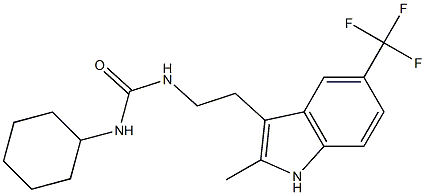 N-CYCLOHEXYL-N'-{2-[2-METHYL-5-(TRIFLUOROMETHYL)-1H-INDOL-3-YL]ETHYL}UREA Struktur