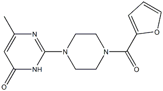 2-[4-(2-FUROYL)PIPERAZIN-1-YL]-6-METHYLPYRIMIDIN-4(3H)-ONE Struktur