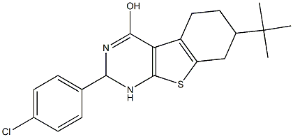 7-TERT-BUTYL-2-(4-CHLOROPHENYL)-1,2,5,6,7,8-HEXAHYDRO[1]BENZOTHIENO[2,3-D]PYRIMIDIN-4-OL Struktur