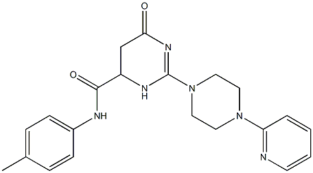 6-OXO-2-(4-(PYRIDIN-2-YL)PIPERAZIN-1-YL)-N-P-TOLYL-3,4,5,6-TETRAHYDROPYRIMIDINE-4-CARBOXAMIDE Struktur