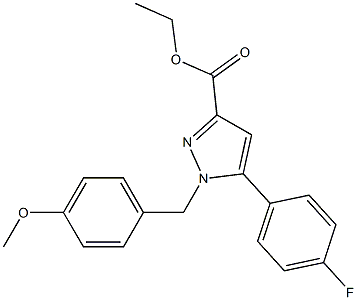 ETHYL 1-(4-METHOXYBENZYL)-5-(4-FLUOROPHENYL)-1H-PYRAZOLE-3-CARBOXYLATE Struktur