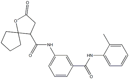 2-OXO-N-[3-(2-TOLUIDINOCARBONYL)PHENYL]-1-OXASPIRO[4.4]NONANE-4-CARBOXAMIDE Struktur