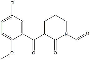 3-(5-CHLORO-2-METHOXYBENZOYL)-2-OXOPIPERIDINE-1-CARBALDEHYDE Struktur