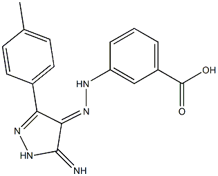 3-{(2E)-2-[5-IMINO-3-(4-METHYLPHENYL)-1,5-DIHYDRO-4H-PYRAZOL-4-YLIDENE]HYDRAZINO}BENZOIC ACID Struktur