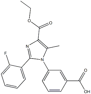 1-(3-CARBOXY-PHENYL)-2-(2-FLUORO-PHENYL)-5-METHYL-1H-IMIDAZOLE-4-CARBOXYLIC ACID ETHYL ESTER Struktur