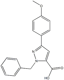 1-BENZYL-3-(4-METHOXYPHENYL)-1H-PYRAZOLE-5-CARBOXYLIC ACID Struktur