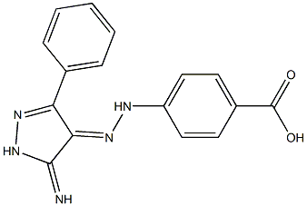 4-[(2E)-2-(5-IMINO-3-PHENYL-1,5-DIHYDRO-4H-PYRAZOL-4-YLIDENE)HYDRAZINO]BENZOIC ACID Struktur